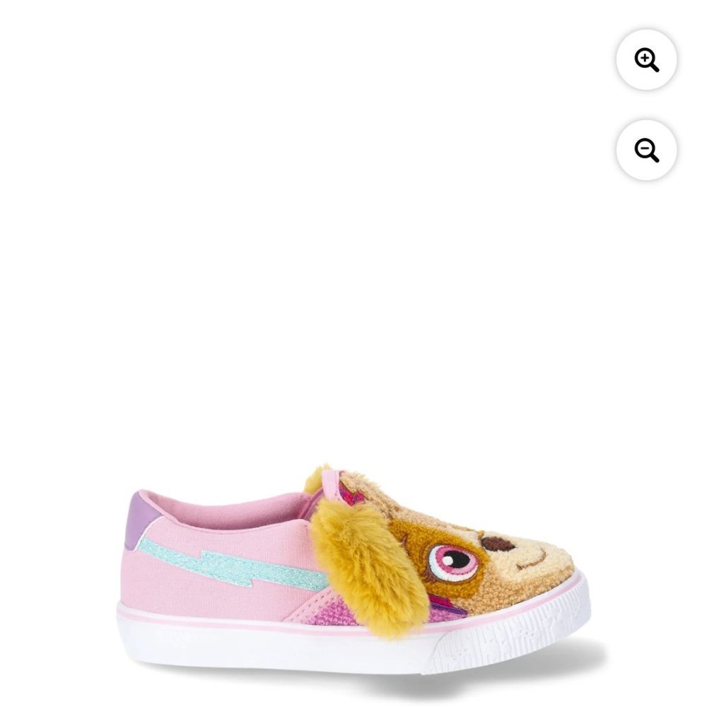 Paw Patrol Toddler Girls Fuzzy Canvas Slip On Sneakers Shoes Size 11T NWT - Picture 4 of 5
